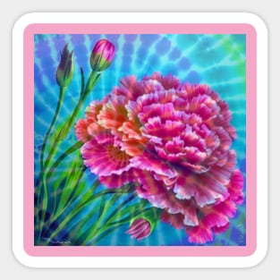 tie dye floral print Sticker